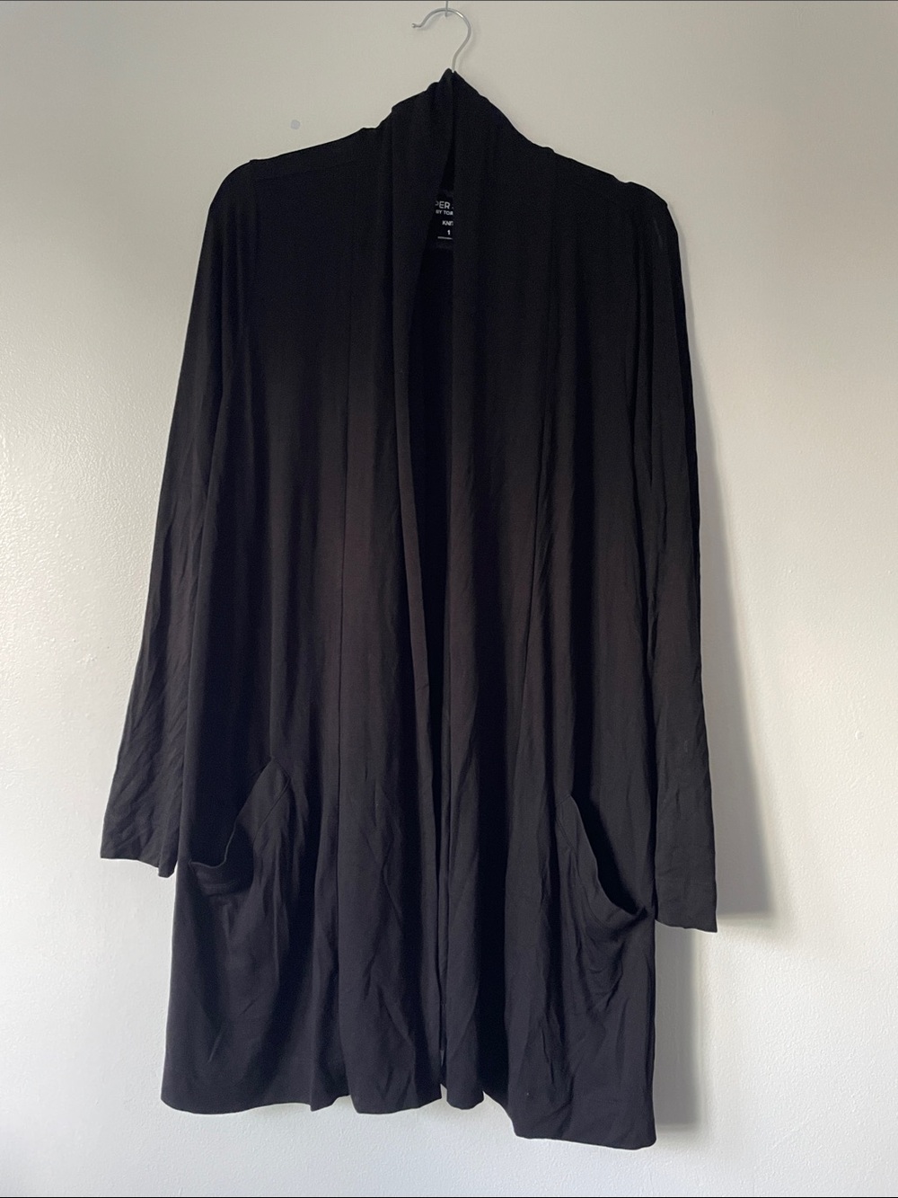 NWT Torrid Soft Black Open-Front Draped Cardigan with Pockets Size 1